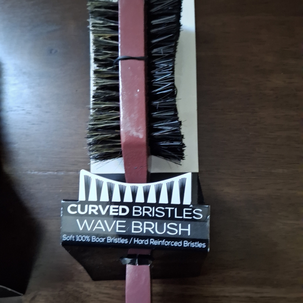 Annie Red and Black Curved Bristles Wave Brush